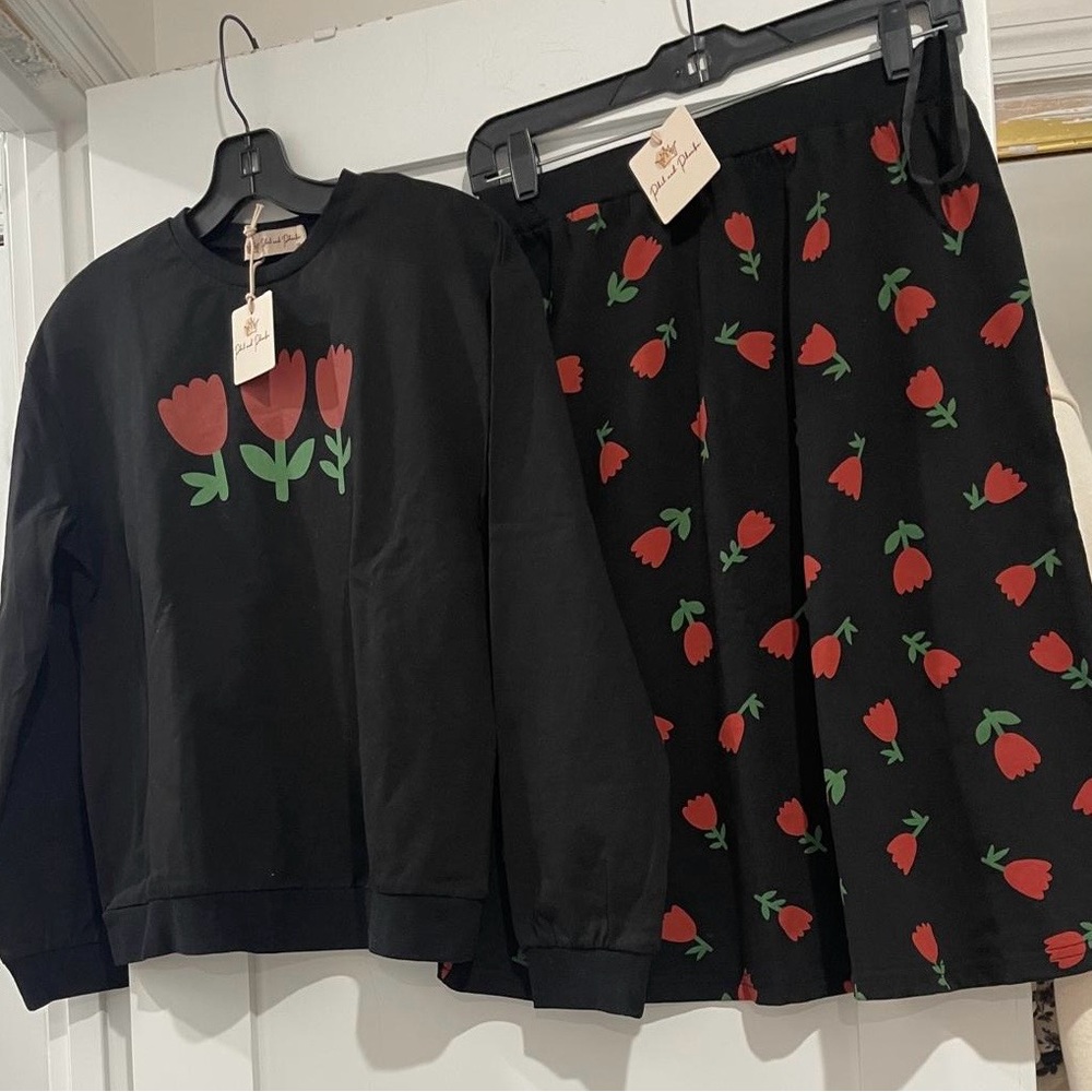 Charming Black Tulip Kids Pajama Set